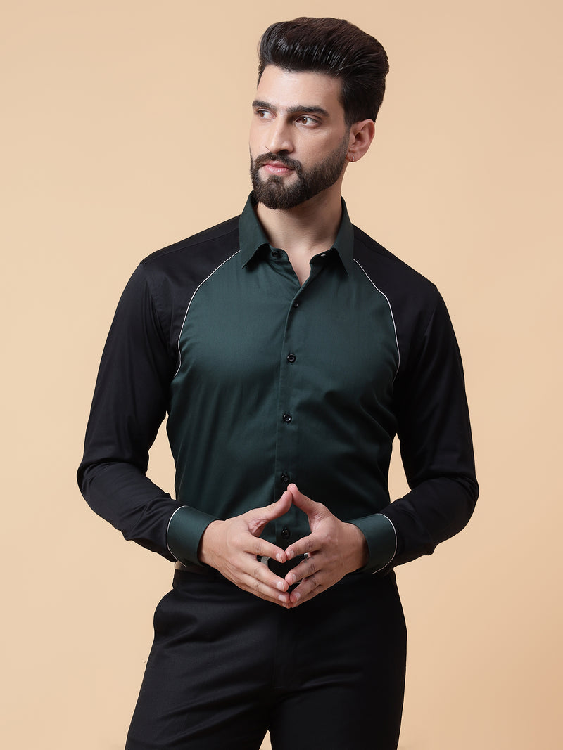 Raglan sleeves color block shirt