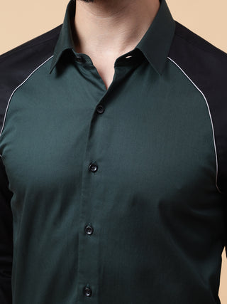 Raglan sleeves color block shirt