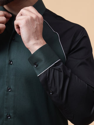 Raglan sleeves color block shirt