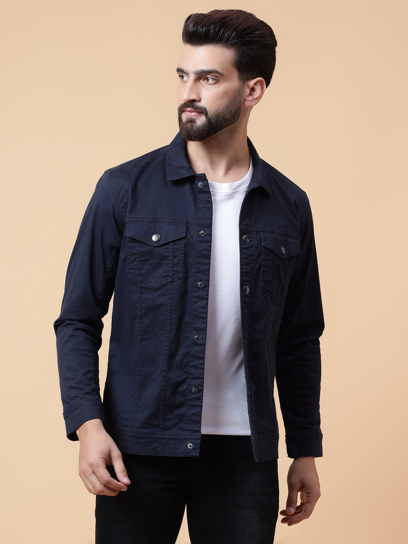 Solid jacket with snaps