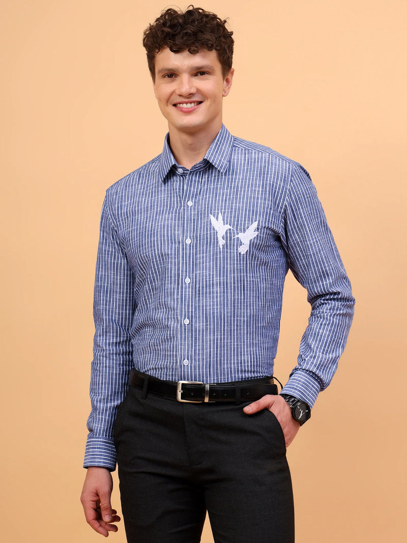 Stripe birds shirt