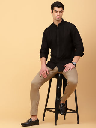 COTTON SHIRT WITH FINE TUCKS