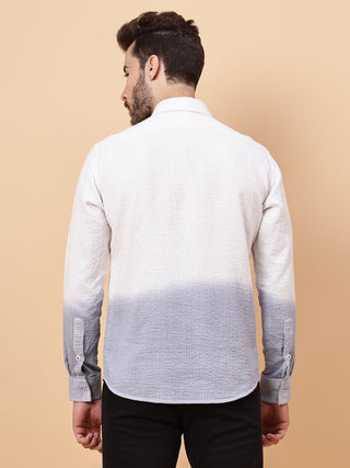 OMBRE DYE SHIRT WITH STITCH TEXTURE