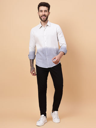 OMBRE DYE SHIRT WITH STITCH TEXTURE