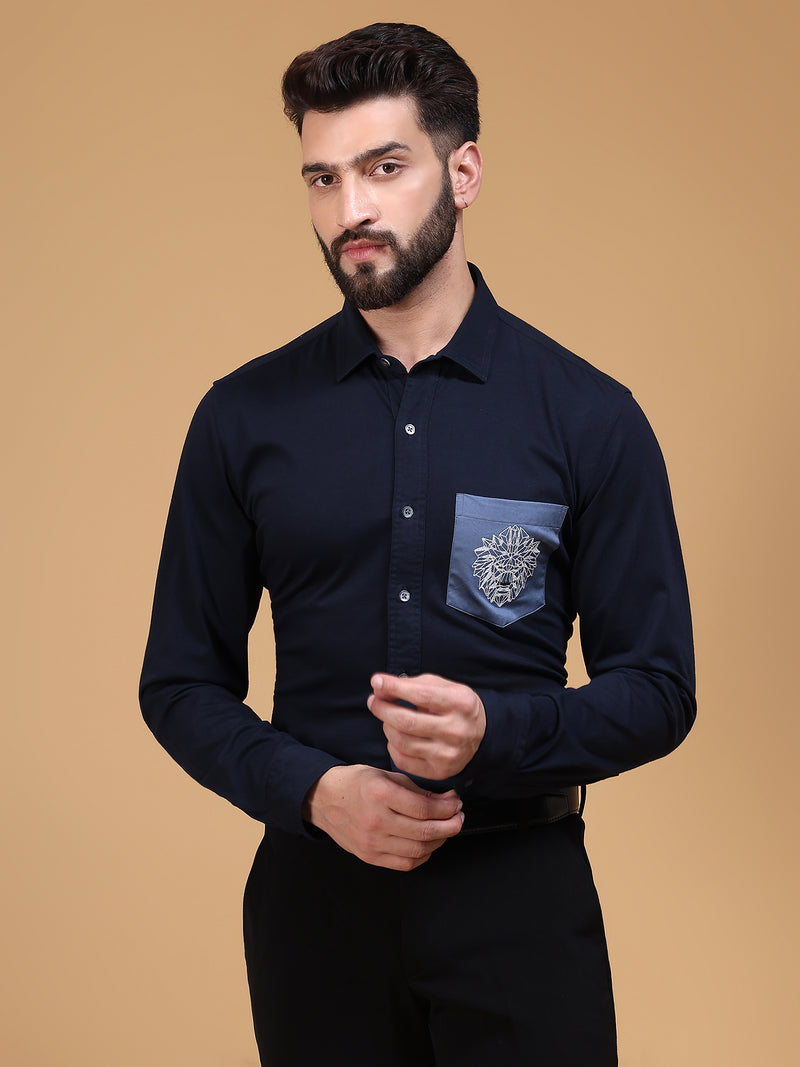 SHIRT WITH  GEO EMBROIDERY