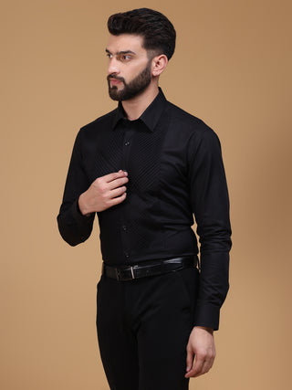 CHEVRON PLEATED SHIRT