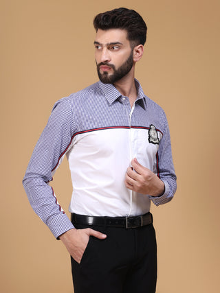 GINGHAM CHECK WITH LOGO SHIRT
