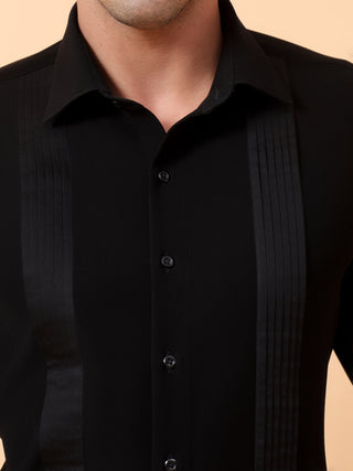 Black pleats shirts