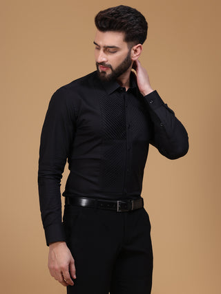 CHEVRON PLEATED SHIRT