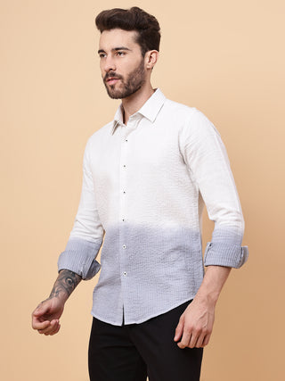 OMBRE DYE SHIRT WITH STITCH TEXTURE