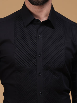 CHEVRON PLEATED SHIRT