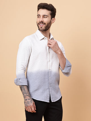 OMBRE DYE SHIRT WITH STITCH TEXTURE