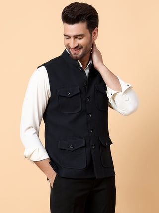 NAVY 4 PKT WAIST COAT