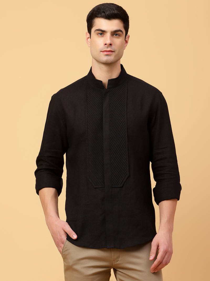 COTTON SHIRT WITH FINE TUCKS