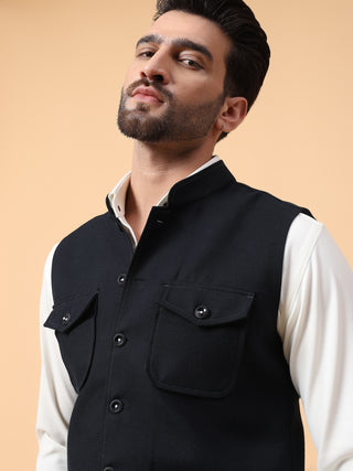 NAVY 4 PKT WAIST COAT