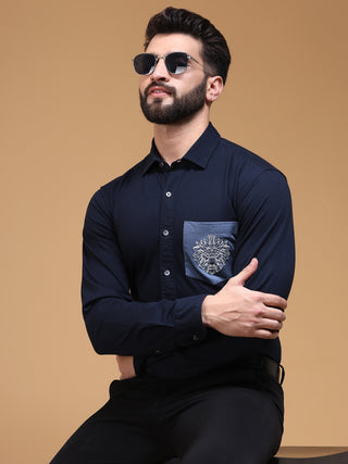 SHIRT WITH GEO EMBROIDERY