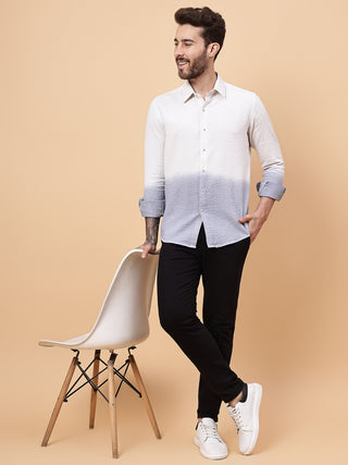 OMBRE DYE SHIRT WITH STITCH TEXTURE