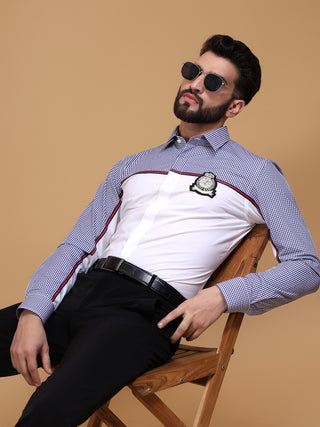 GINGHAM CHECK WITH LOGO SHIRT