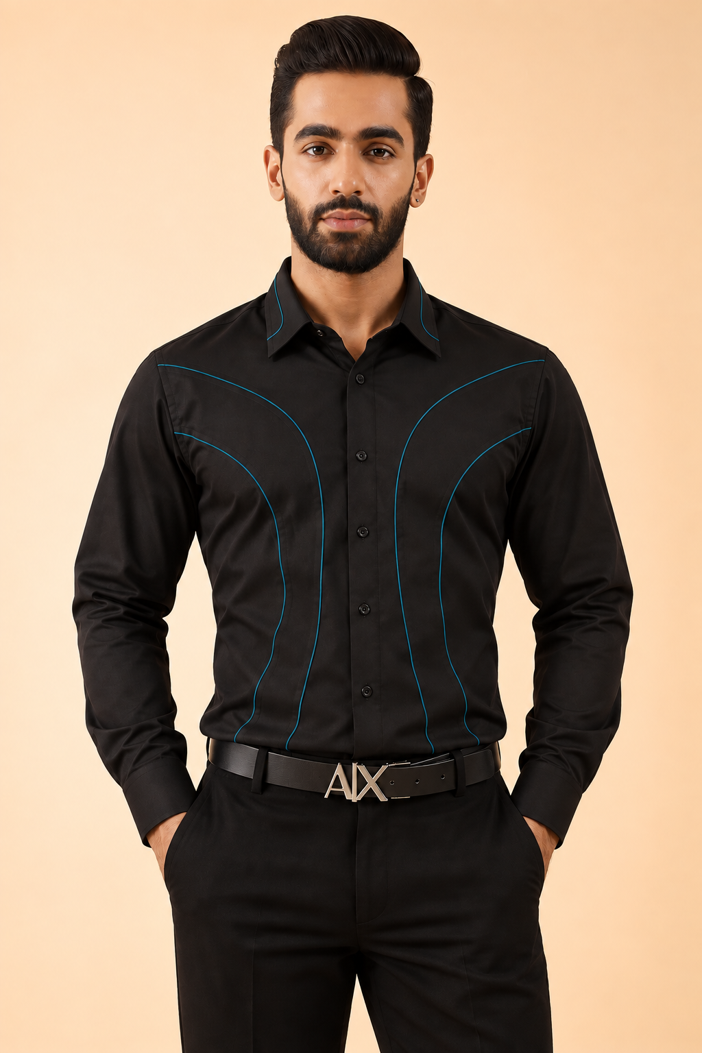 Black Teal Shirt