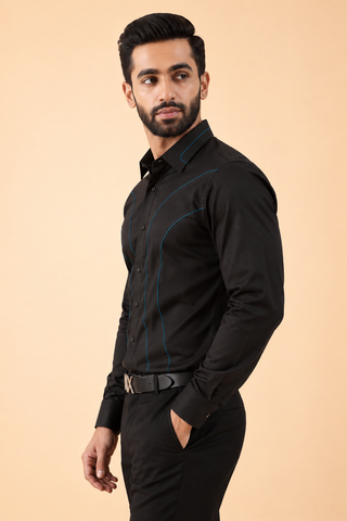 Black Teal Shirt