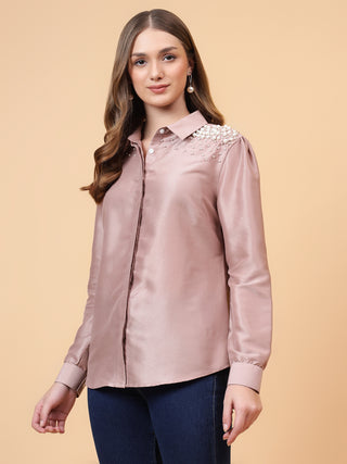 Pearl Embroidery Shirt
