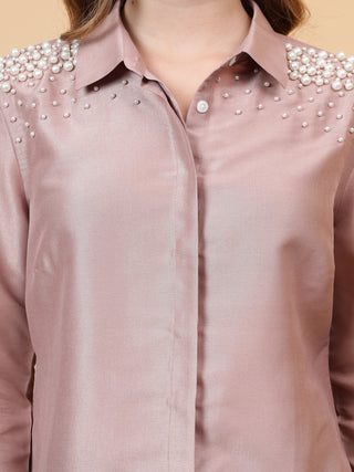 Pearl Embroidery Shirt