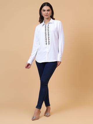 White Rhinestone Shirt