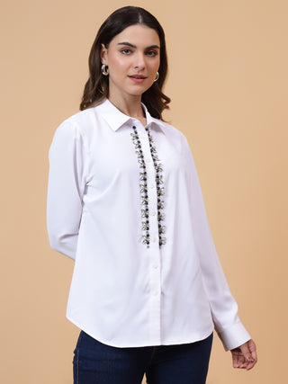 White Rhinestone Shirt