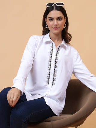 White Rhinestone Shirt