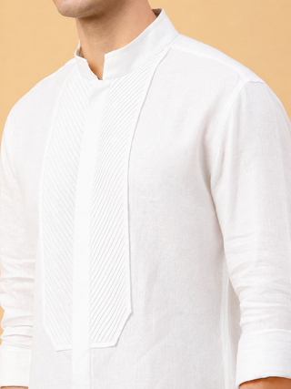 BAND COLLAR LINEN SHIRT