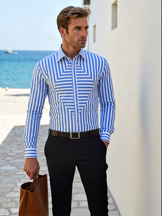 blue stripe shirt
